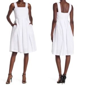 NWT Taylor Embroidered Eyelet Fit & Flare Dress 4